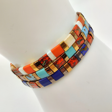 Bijuterii Dama - Saira - Set 3 bratari  margele Miyuki din Japonia, placate cu Aur 24K