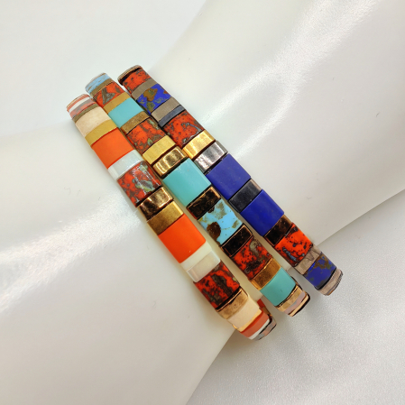 Saira - Set 3 bratari  margele Miyuki din Japonia, placate cu Aur 24K [1]