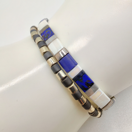 Saphira - Set 2 bratari  margele Miyuki din Japonia, placate cu Aur 24K [1]