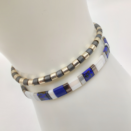 Creatii Proaspete - Saphira - Set 2 bratari  margele Miyuki din Japonia, placate cu Aur 24K