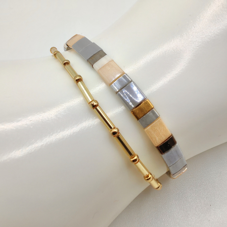 Saphira - Set 2 bratari  margele Miyuki din Japonia, placate cu Aur 24K [1]