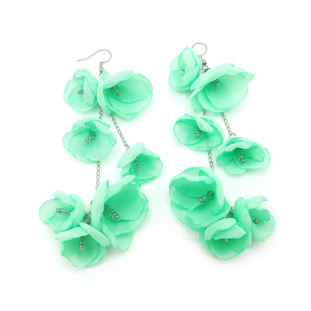 Cercei-lungi-handmade-flori-voal-verde-menta [2]