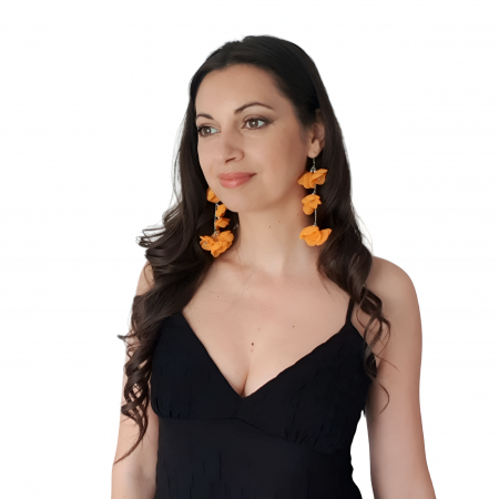 cercei-flori-voal-portocaliu [1]