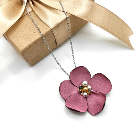 colier-floare-matase-roz [4]