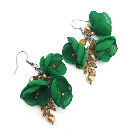 cercei-handmade-eleganti-flori-voal-verde-perle-cristale [1]