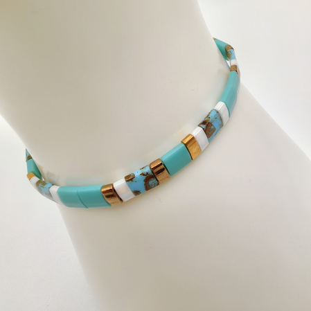 Bratari - Zuri - Bratara multicolor cu margele Miyuki, placate cu Aur 24K