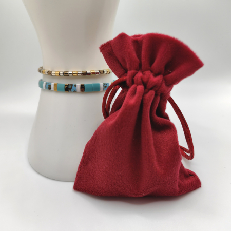 Zuri - Set 2 bratari elastice multicolor cu Miyuki, placate cu Aur 24K [2]