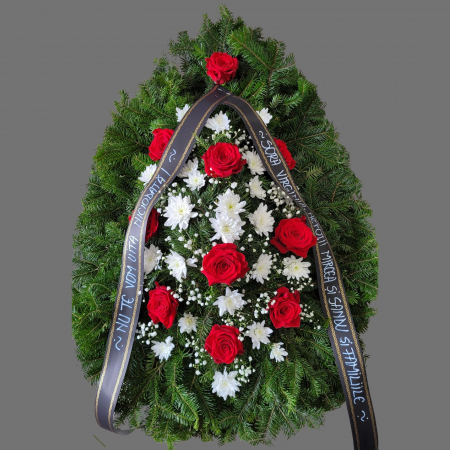 COROANE FUNERARE DIN BRAD - Coroană funerară clasică