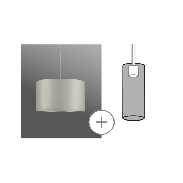 Abajur DecoSystems Tessa max 50W gri deschis, textil [1]