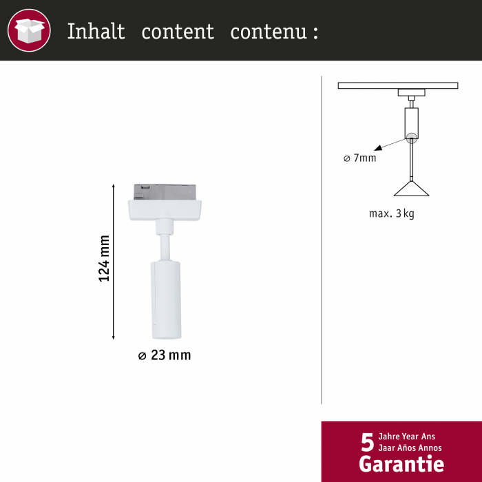 Adaptor universal pentru penduluri pentru sina Urail, max. 50W, 230V, alb Signal [5]