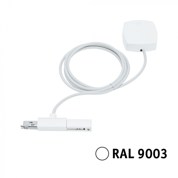 Alimentare de capat cu cablu pentru sina Urail, 2m, max. 1000W, alb Signal [3]