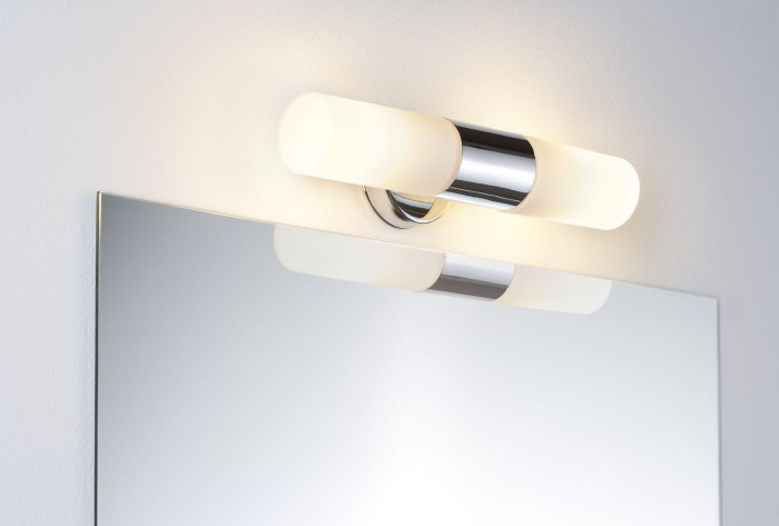 Aplică de baie Lenia IP44 max.2x20W E14 crom/alb 230V metal/sticlă [3]