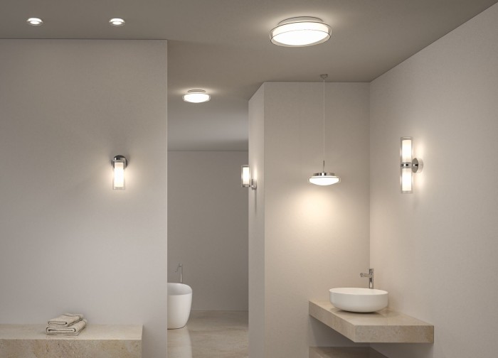 Aplică de baie Luena, IP44, E14, 230V, max. 20W, crom-sticlă [5]