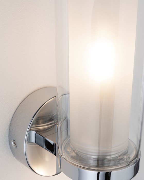 Aplică de baie Luena, IP44, E14, 230V, max. 20W, crom-sticlă [8]