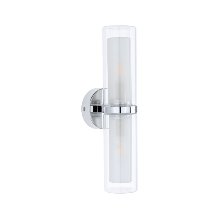 Aplică de baie Luena, IP44, E14, 230V, max. 2x20W, crom-sticlă [2]