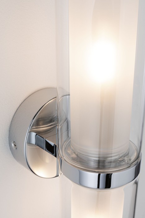 Aplică de baie Luena, IP44, E14, 230V, max. 2x20W, crom-sticlă [4]