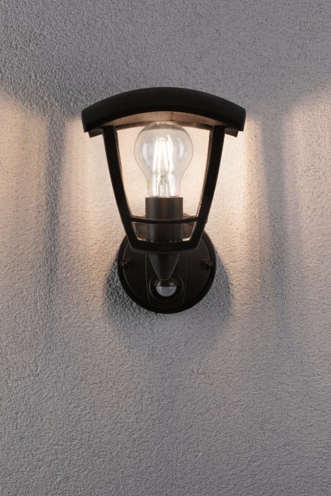 Aplică de exterior Classic Curved cu senzor de mișcare, IP44, 164x180mm,  max. 12W,  230V, negru [3]