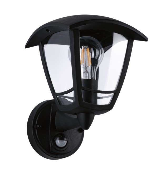 Aplică de exterior Classic Curved cu senzor de mișcare, IP44, 164x180mm,  max. 12W,  230V, negru [2]