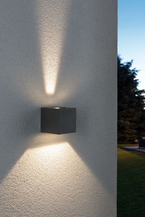 Aplică de exterior Cybo LED 2x3W 230V IP65 80x80mm gri aluminiu [4]