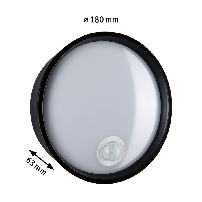 Aplică de exterior LED Platomo, IP44, 230V, 14.5W, negru, plastic, cu senzor de mișcare [2]