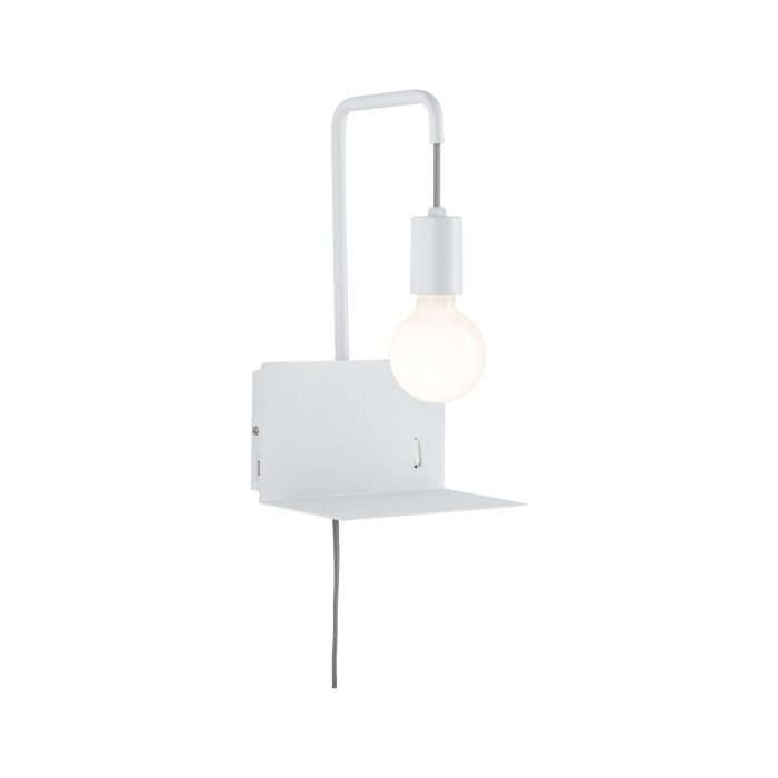 Aplică de pat Calvani max 1x40W E27 alb 230V metal, cu priză USB [3]