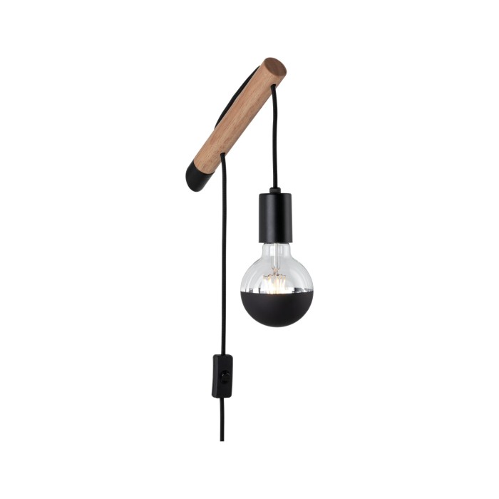 Aplică de pat Kian max1x40W E27 lemn/negru lemn/metal [3]