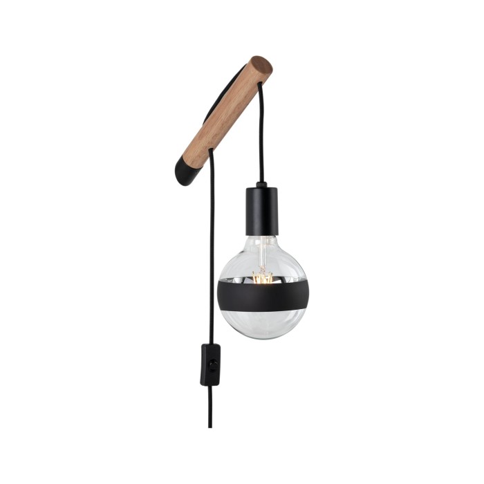 Aplică de pat Kian max1x40W E27 lemn/negru lemn/metal [4]
