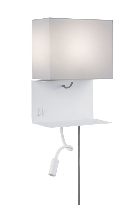 Aplică de pat Merani LED max 1x40W/2,5W E27 gri/alb 230V material textil/metal cu priză USB [4]