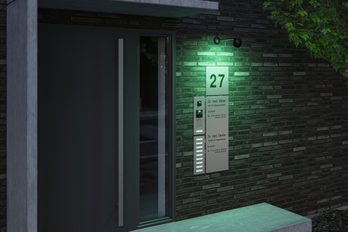 Aplică Kikolo LED de exterior, Smart Home Zigbee, RGBW, IP65, 90mm, RGBW+, 6,2W, 440lm, 230V, antracit [15]