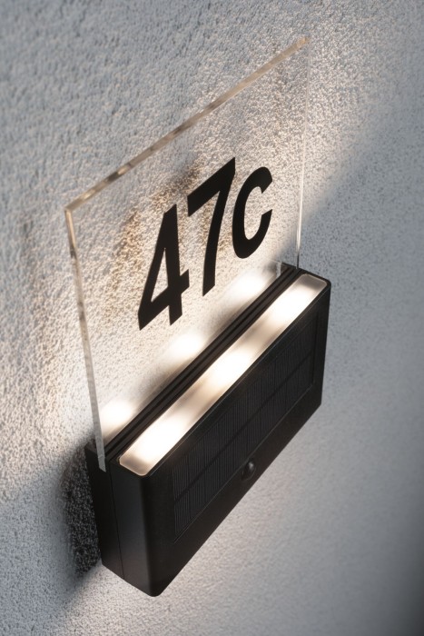 Aplică LED cu număr de casă Neda, cu senzor de mișcare, IP44 3000K 20lm, antracit [5]