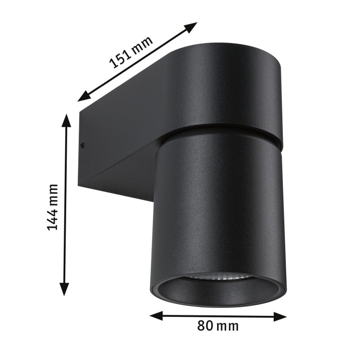 Aplică LED de exterior Kimu, "insect friendly", IP44, 80mm, 2200K, 7,8W, 500lm, 230V, 70°, antracit [4]