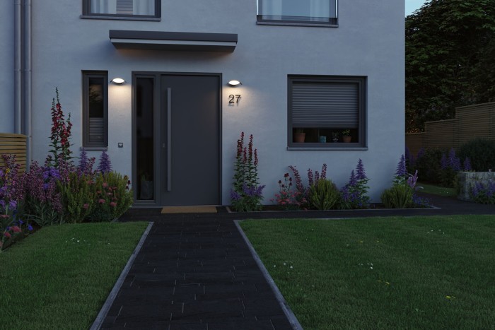 Aplică LED de exterior Mesana, IP44, 240x165mm, 3000K, 12W, 800lm, 230V, antracit [8]
