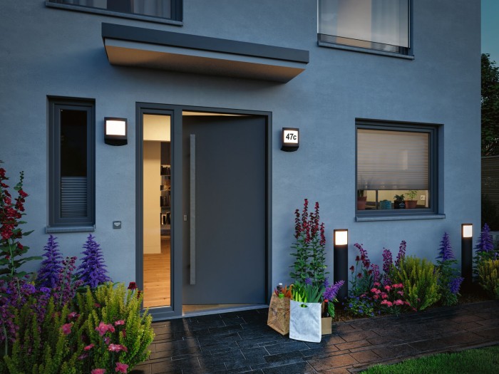 Aplică LED de exterior Padea Dusk cu senzori crepuscular și de mișcare 8,5W, antracit, IP44 [6]