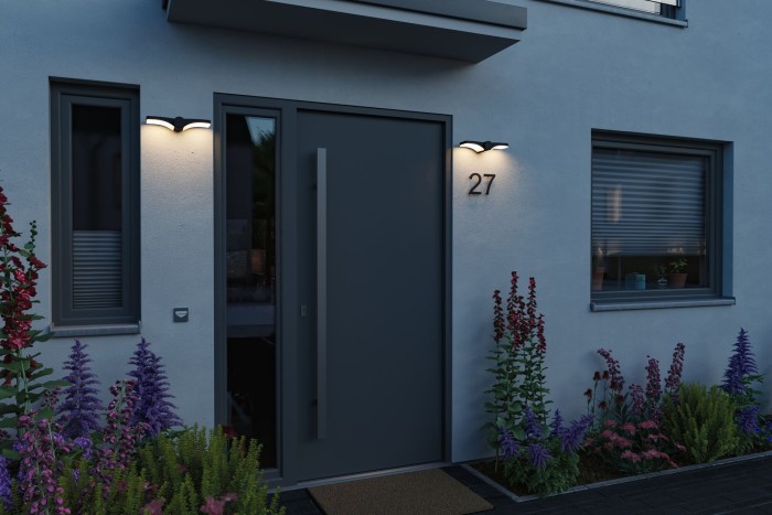 Aplică LED exterior Pekana, IP44, 300x130mm, 3000K, 2x6W, 2x480lm, 230V, antracit [4]