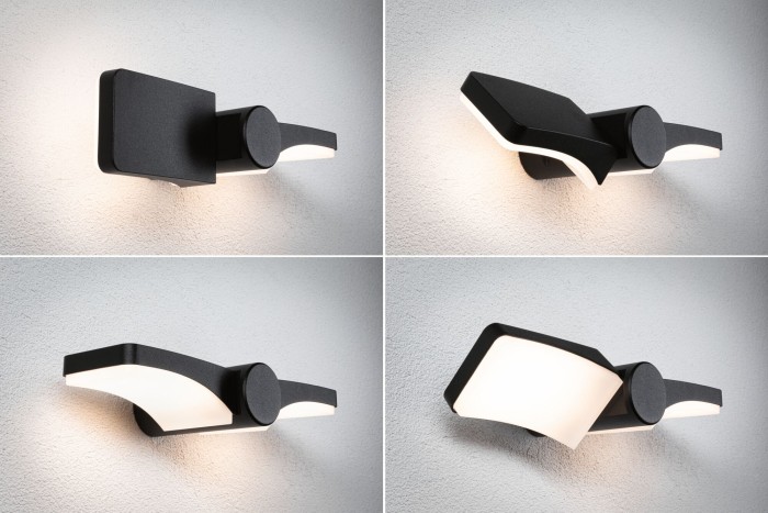 Aplică LED exterior Pekana, IP44, 300x130mm, 3000K, 2x6W, 2x480lm, 230V, antracit [2]