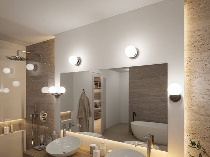 Aplică LED Gove, IP44, 3000K, 400lm, 230V, 5W, crom, satin [5]