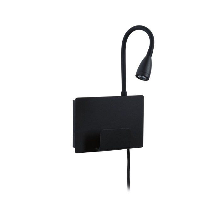 Aplică LED Halina USB C, 2700K, 200lm, 230V, 2,4W, negru mat [2]