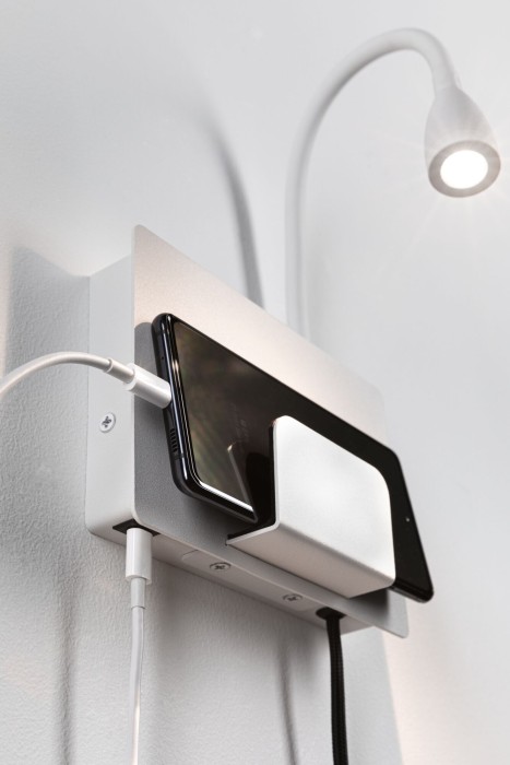 Aplică LED Halina USB C, 2700K, 200lm, 230V, 2,4W, alb mat [5]
