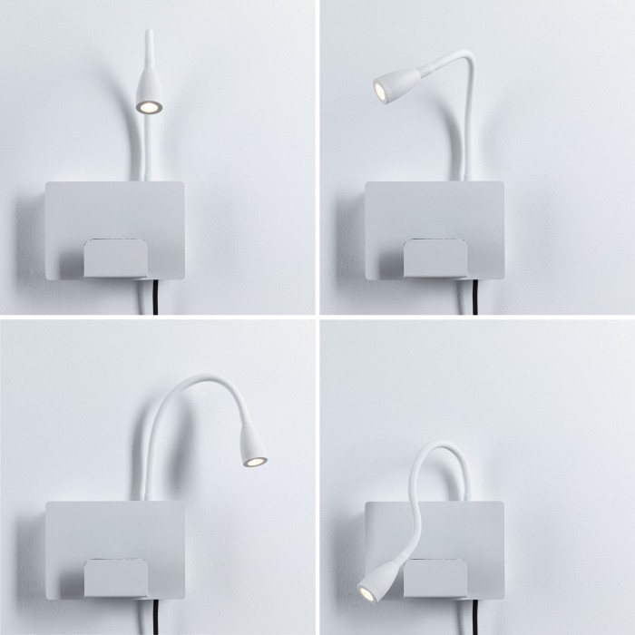 Aplică LED Halina USB C, 2700K, 200lm, 230V, 2,4W, alb mat [7]