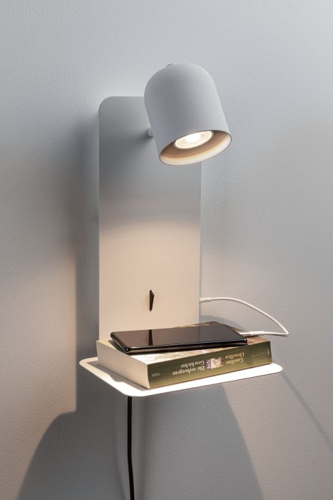 Aplică LED Malena USB C, GU10, 230V, max. 5W, alb mat [9]