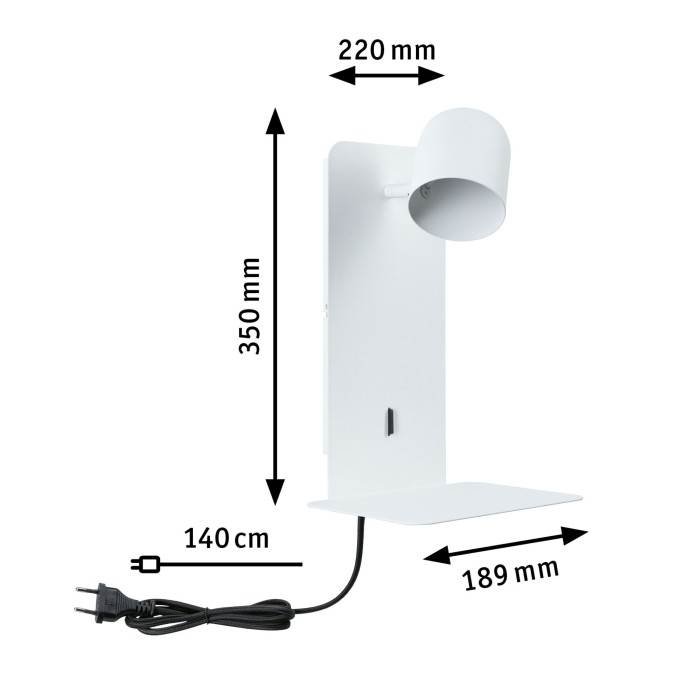 Aplică LED Malena USB C, GU10, 230V, max. 5W, alb mat [12]