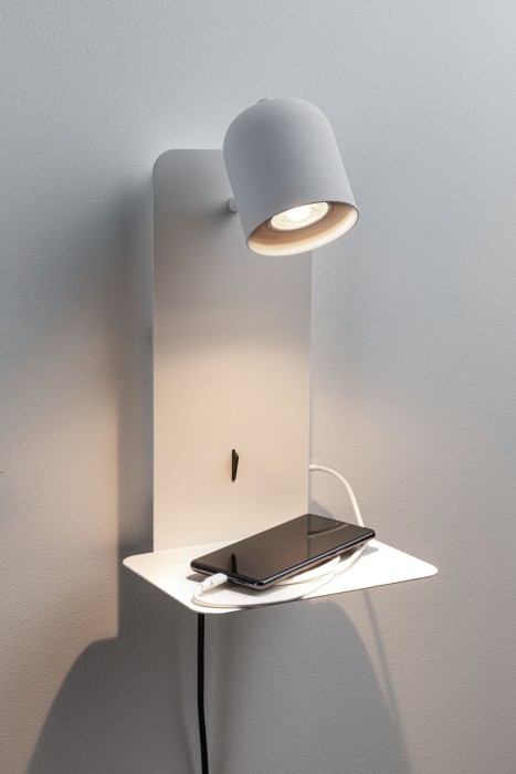 Aplică LED Malena USB C, GU10, 230V, max. 5W, alb mat [8]