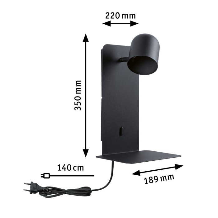 Aplică LED Malena USB C, GU10, 230V, max. 5W, negru mat [8]
