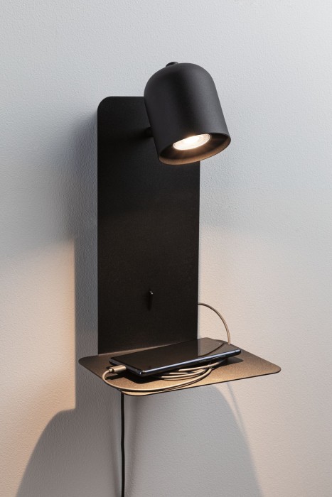 Aplică LED Malena USB C, GU10, 230V, max. 5W, negru mat [9]
