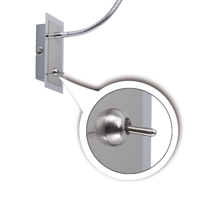 Aplică LED pentru tablouri Zylindro 1x3W, crom, cu braț flexibil [4]