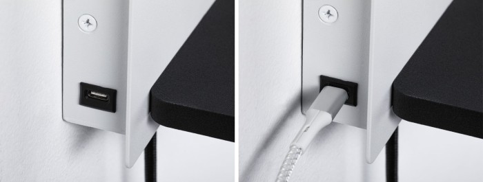 Aplică LED Serra USB C, 2700K, 650lm/200lm, 230V, 5,5/1x2,6W, cu flux luminos variabil, alb mat/negru mat [5]