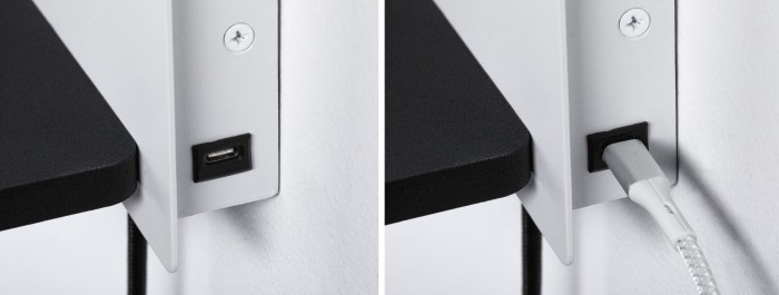 Aplică LED Serra USB C, 2700K, 650lm/200lm, 230V, 5,5/1x2,6W, cu flux luminos variabil, alb mat/negru mat [5]