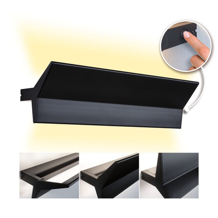 Aplică LED Stine, cu flux luminos variabil în 3 pași, 2700K 230V, negru mat [8]
