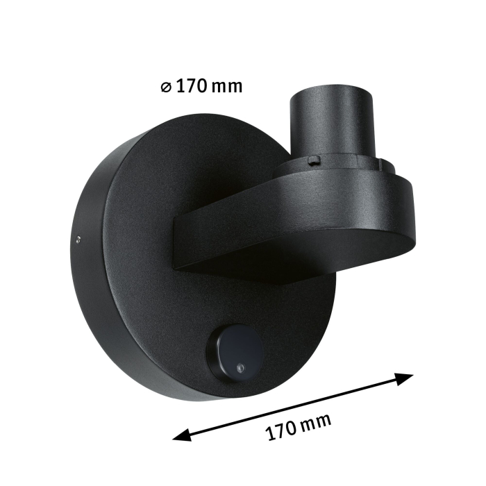Aplică bază simplă ModuShine, IP44, rotundă, antracit, E27, max. 15W [2]