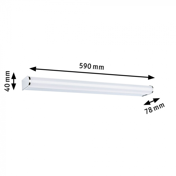 Aplică de baie Arneb LED, IP44, 3000K, 1000lm, 230V, 12,5W, crom [5]